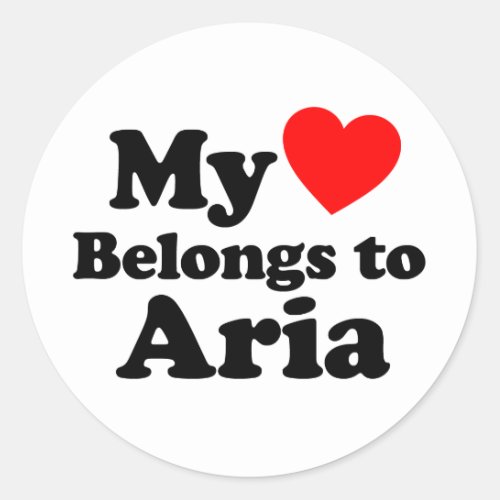 My Heart Belongs to Aria Classic Round Sticker