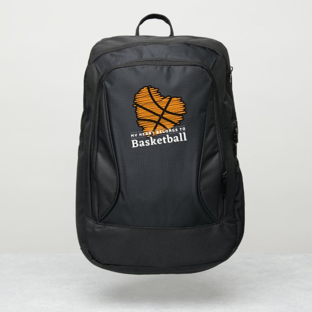 My heart belongs to BASKETBALL  Port Authority® Backpack (Front)