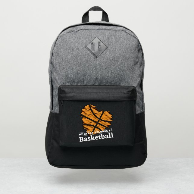 My heart belongs to BASKETBALL  Port Authority® Backpack (Front)