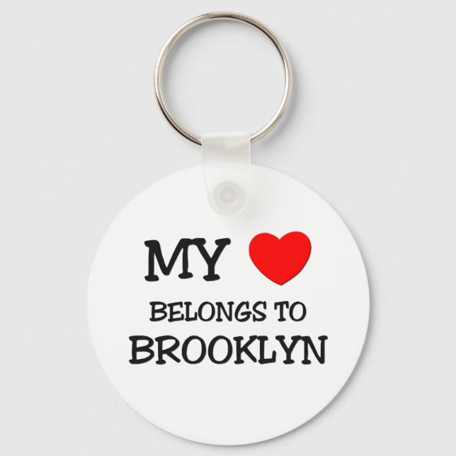 My Heart Belongs To BROOKLYN Keychain (Front)