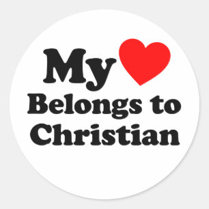 My Heart Belongs to Christian Classic Round Sticker