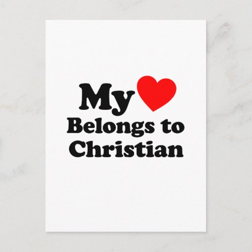 My Heart Belongs to Christian Postcard
