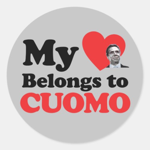 My Heart Belongs to Cuomo Classic Round Sticker