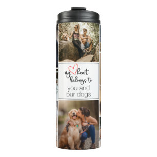 My Heart Belongs to Custom 10 Photo Template Thermal Tumbler