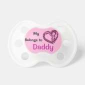 My Heart Belongs to Daddy Cute Baby Girl Pacifiers (Front)