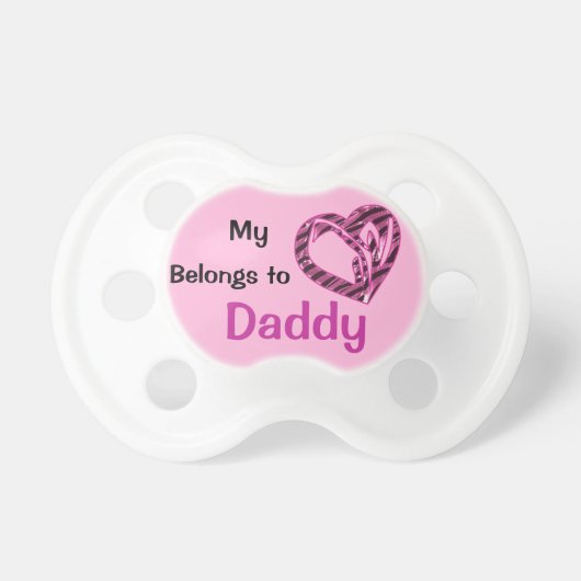 My Heart Belongs to Daddy Cute Baby Girl Pacifiers (Front)
