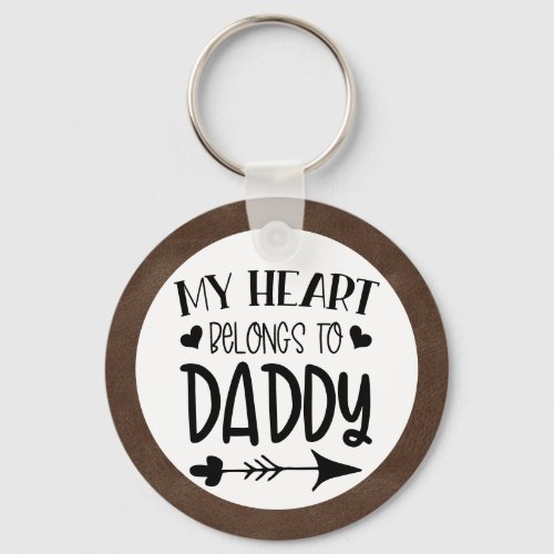 My Heart Belongs to Daddy Personalized Photo Keychain