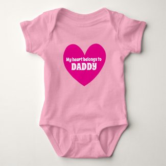 My heart belongs to Daddy pink white custom name Baby T-Shirt