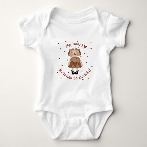 My heart belongs to Daddy Raggedy Ann Baby Bodysuit