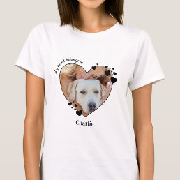 My Heart Belongs To Dog Lover Pet Photo T-Shirt Tri-Blend Shirt