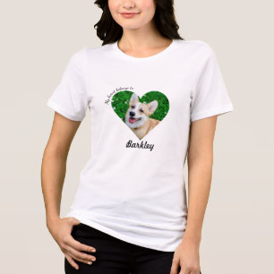 My Heart Belongs To Dog Lover Pet Photo T-Shirt Tri-Blend Shirt
