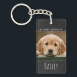 My Heart Belongs To - Dog Mom - Dog Pet Photo Keychain<br><div class="desc">Carry your pet with you everywhere you go with this custom pet photo keychain ! 
A must have for every dog mom and dog dad ! 
My Heart Belongs To - Dog Mom - Dog Pet Photo</div>