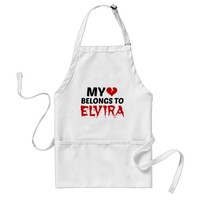 My Heart Belongs to Elvira Adult Apron (Front)