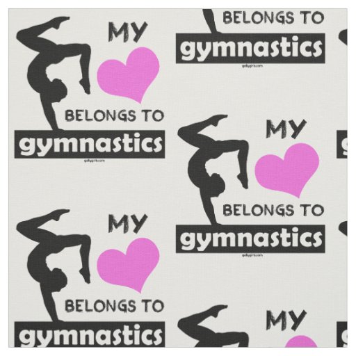 My Heart Belongs to Gymnastics Fabric