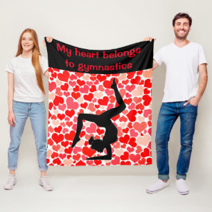 My Heart Belongs to Gymnastics Fleece Blanket
