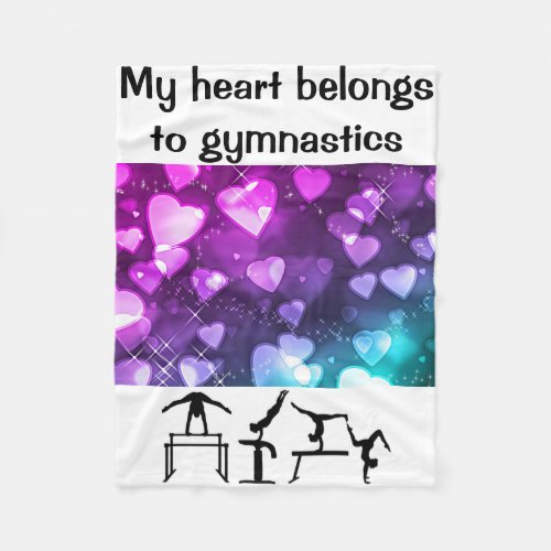 My Heart Belongs to Gymnastics Fleece Blanket