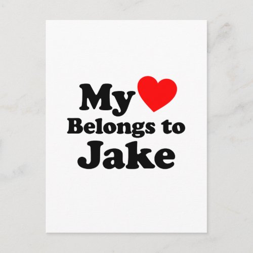 My Heart Belongs to Jake Postcard