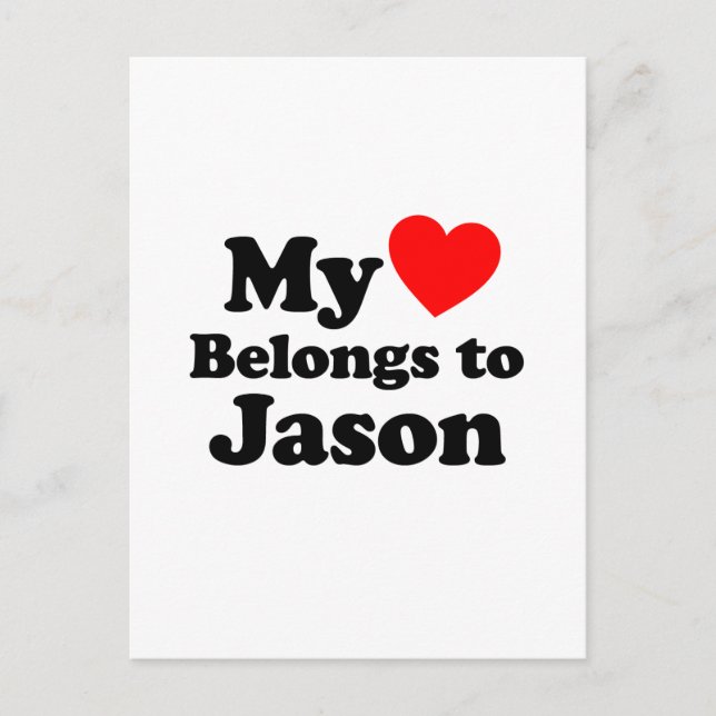 My Heart Belongs to Jason Postcard (Front)