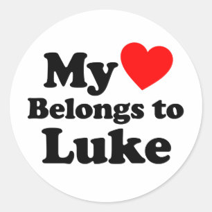 My Heart Belongs to Luke Classic Round Sticker