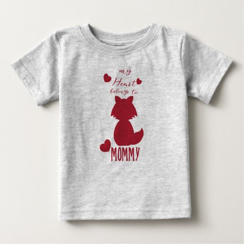 My Heart Belongs to Mommy Valentines Day Baby T_Shirt