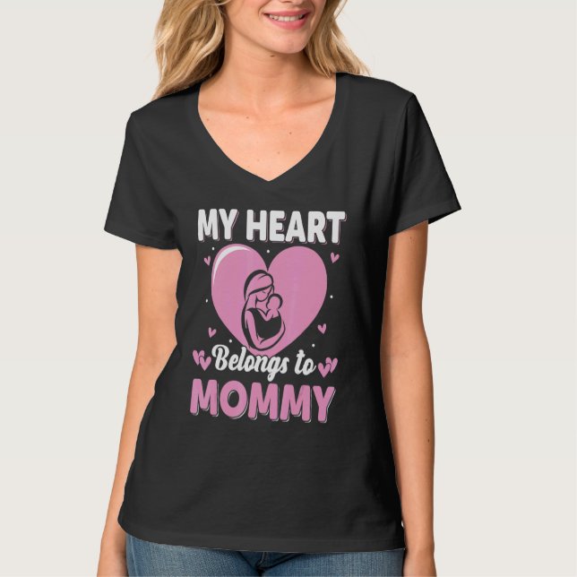 My Heart Belongs to Mommy Womens T-Shirt (Front)