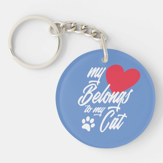 My Heart Belongs to My Cat Valentine | Keychain (Front)