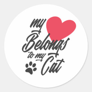 My Heart Belongs to My Cat Valentine   Sticker