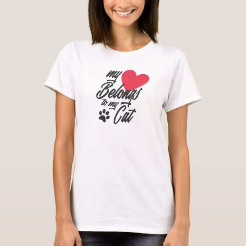 My Heart Belongs to My Cat Valentine  T_Shirt
