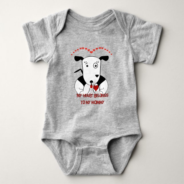 My Heart Belongs to My Mommy Baby Bodysuit (Front)