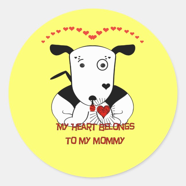 My Heart Belongs to My Mommy Classic Round Sticker (Front)
