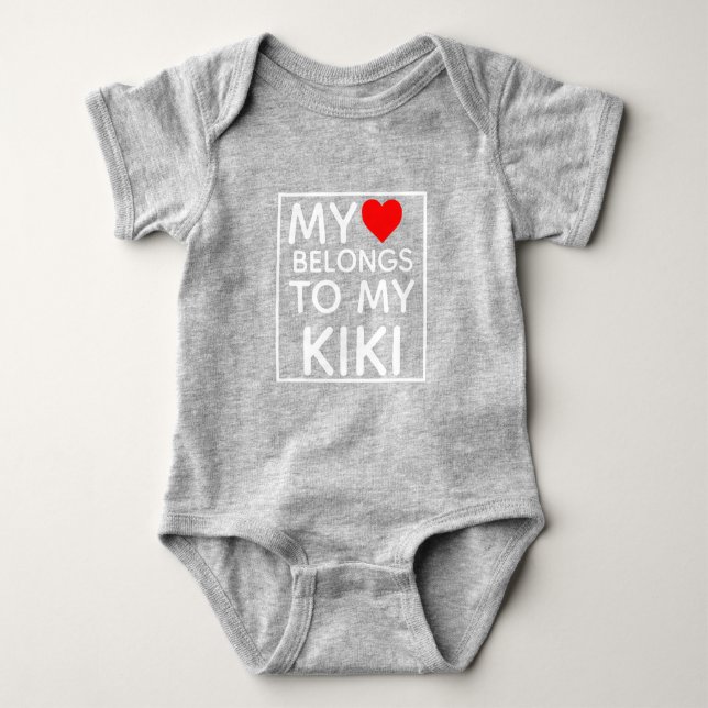 My heart belongs to my NAME Baby Bodysuit (Front)