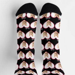 My Heart Belongs To Personalized Cat Photo & Name Socks