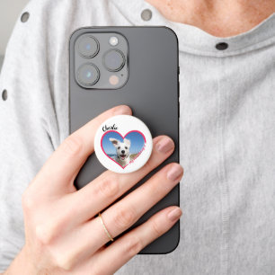 My Heart Belongs To Personalized Dog Photo & Name PopSocket