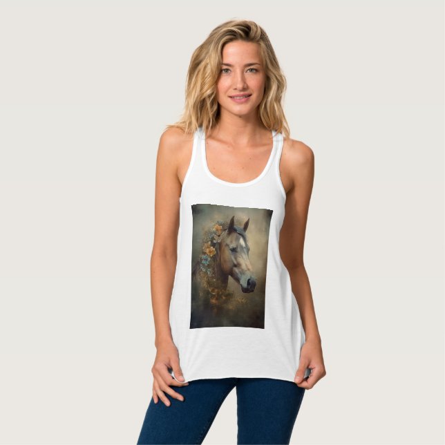 My Heart Belongs To Personalized Horse Lover Photo Tank Top (Front Full)