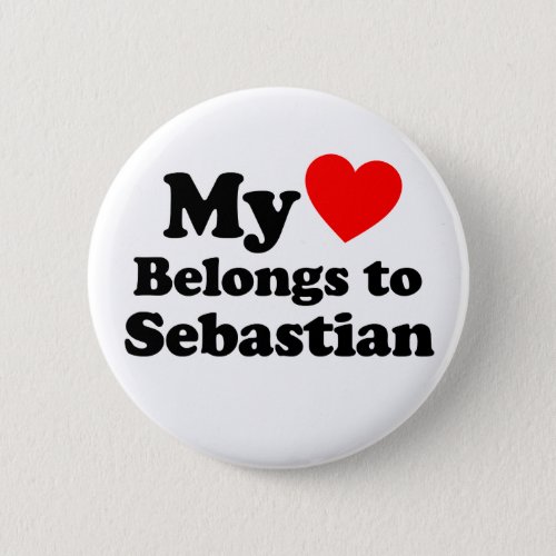 My Heart Belongs to Sebastian Pinback Button