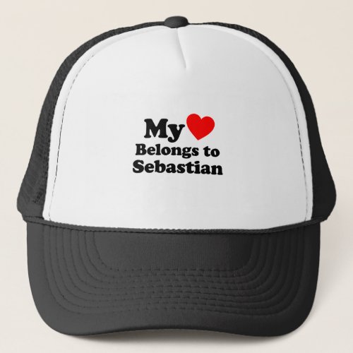 My Heart Belongs to Sebastian Trucker Hat