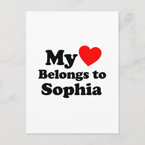 My Heart Belongs to Sophia Postcard