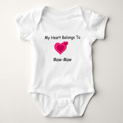 My Heart Belongs To T_Shirt Template Baby Bodysuit