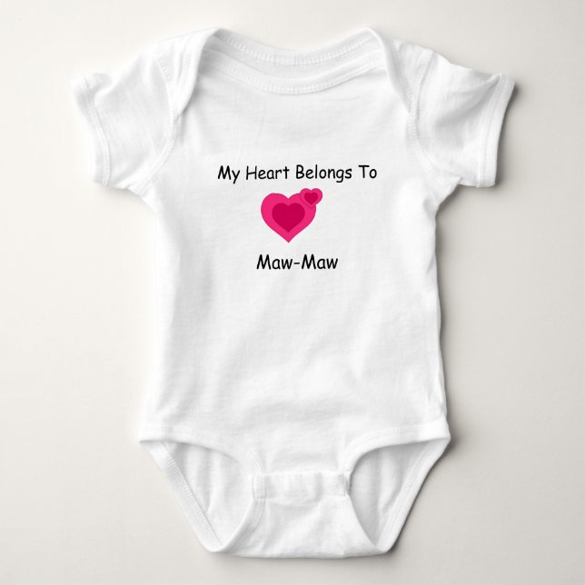 My Heart Belongs To T-Shirt Template Baby Bodysuit (Front)