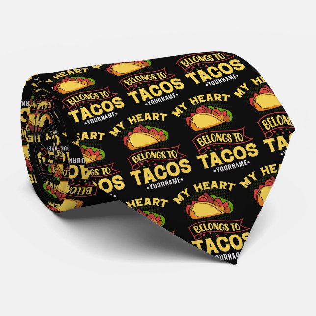 My Heart Belongs To Tacos Neck Tie (Rolled)