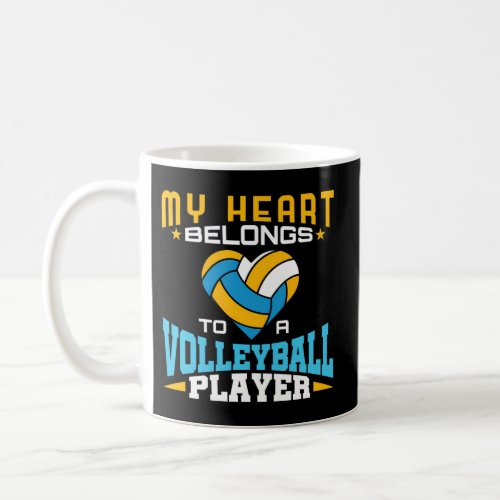 My Heart Belongs To Volleyball Player Girlfriend B Coffee Mug