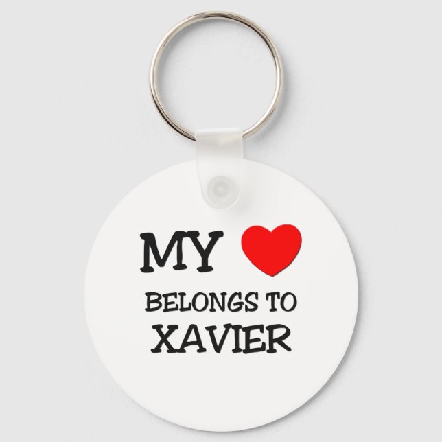 My Heart Belongs to Xavier Keychain (Front)