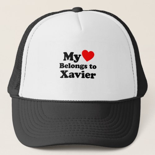My Heart Belongs to Xavier Trucker Hat