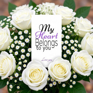My Heart Belongs to You Romantic Personalized Enclosure Card