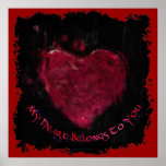 My Heart Belongs To You Valentine&#39;s Day Romantic Poster at Zazzle