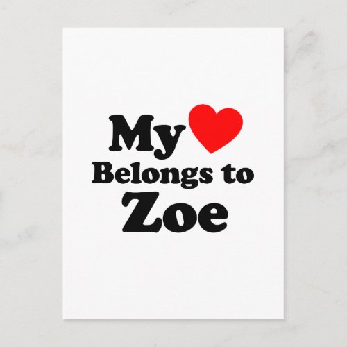 My Heart Belongs to Zoe Postcard