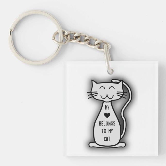 My Heart Cat Keychain (Front)