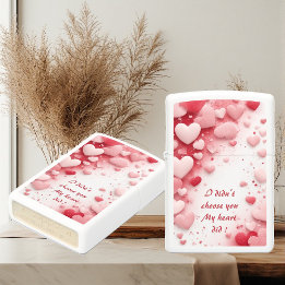 My Heart Chose You Romantic Funky Quote Typography Zippo Lighter