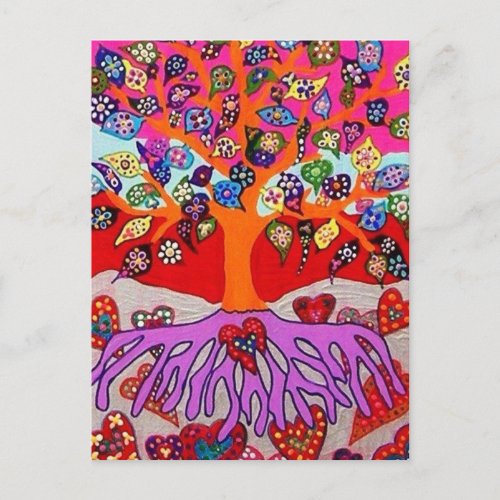 My Heart Flowers For You Tree Of Life Postcard