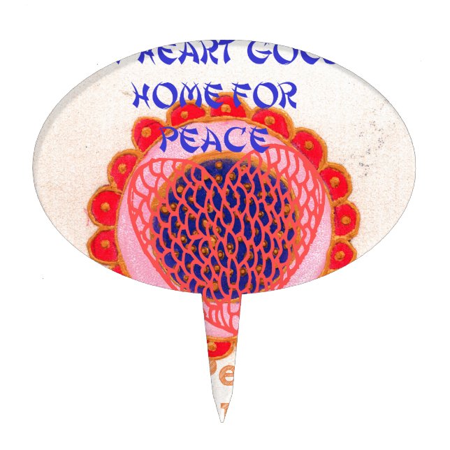 My Heart Goes Home for Peace.png Cake Topper (Front)